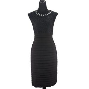 Scarlett Elegant Lace Dress with Embellished Neckline Cocktail Dress size 10 NWT